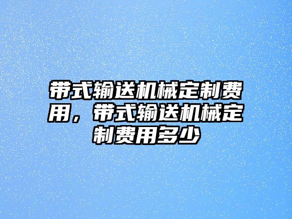 帶式輸送機(jī)械定制費(fèi)用，帶式輸送機(jī)械定制費(fèi)用多少