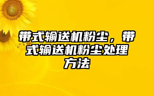 帶式輸送機(jī)粉塵，帶式輸送機(jī)粉塵處理方法