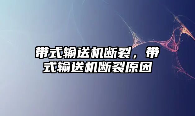 帶式輸送機斷裂，帶式輸送機斷裂原因