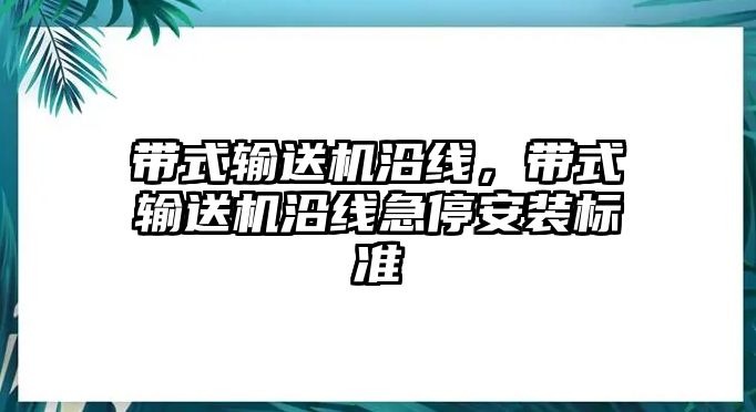 帶式輸送機沿線，帶式輸送機沿線急停安裝標(biāo)準(zhǔn)