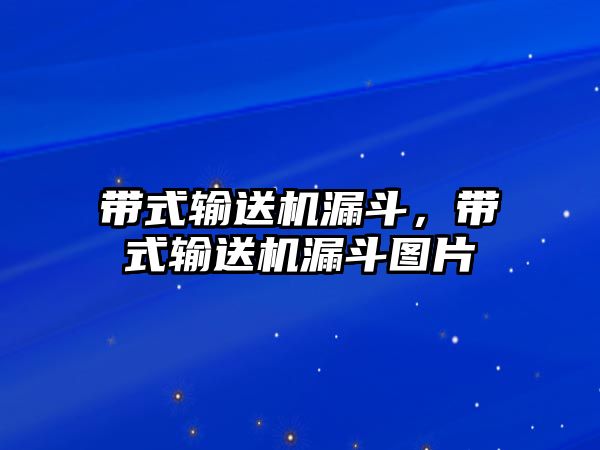 帶式輸送機漏斗，帶式輸送機漏斗圖片