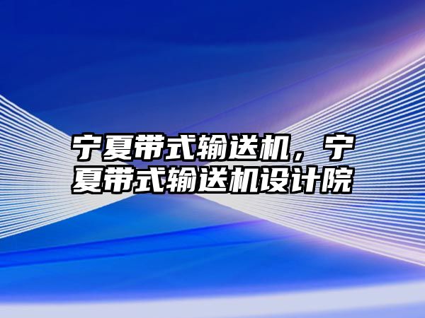 寧夏帶式輸送機，寧夏帶式輸送機設(shè)計院