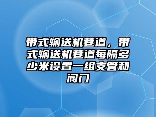 帶式輸送機巷道，帶式輸送機巷道每隔多少米設(shè)置一組支管和閥門