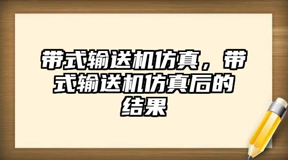 帶式輸送機(jī)仿真，帶式輸送機(jī)仿真后的結(jié)果