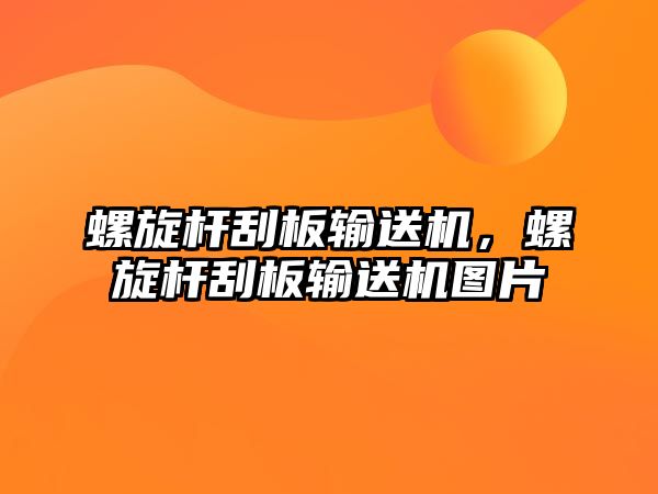 螺旋桿刮板輸送機，螺旋桿刮板輸送機圖片