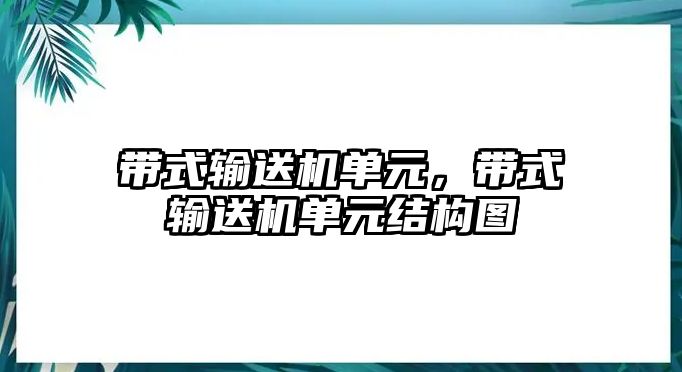 帶式輸送機單元，帶式輸送機單元結(jié)構(gòu)圖