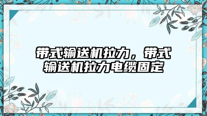 帶式輸送機(jī)拉力，帶式輸送機(jī)拉力電纜固定