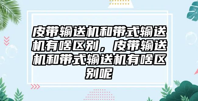 皮帶輸送機(jī)和帶式輸送機(jī)有啥區(qū)別，皮帶輸送機(jī)和帶式輸送機(jī)有啥區(qū)別呢