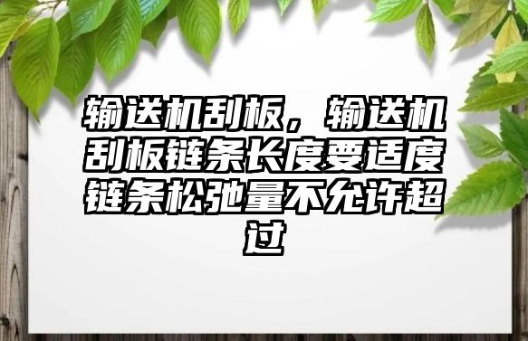 輸送機(jī)刮板，輸送機(jī)刮板鏈條長度要適度鏈條松弛量不允許超過